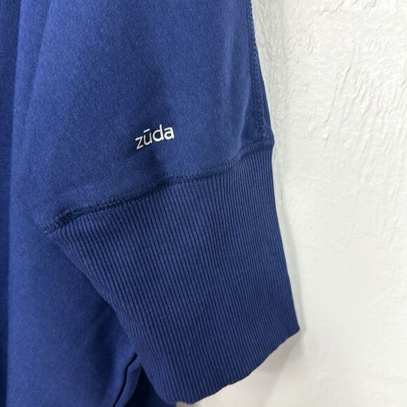 Zuda Cotton Blend 3/4 Dolman Sleeve Pullover Sweater In Dark Blue Size S - Picture 3 of 10